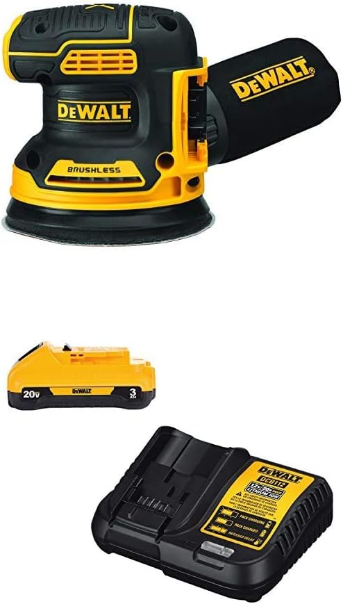 DEWALT 20V MAX Orbital Sander with Battery Pack and Charger