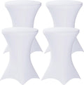 Fixwal 4 Pack White Cocktail Tablecloth 32x43 in - Stretch Fit