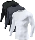 ATHLIO Men's UPF 50+ Long Sleeve Compression Shirt - Sun Protection