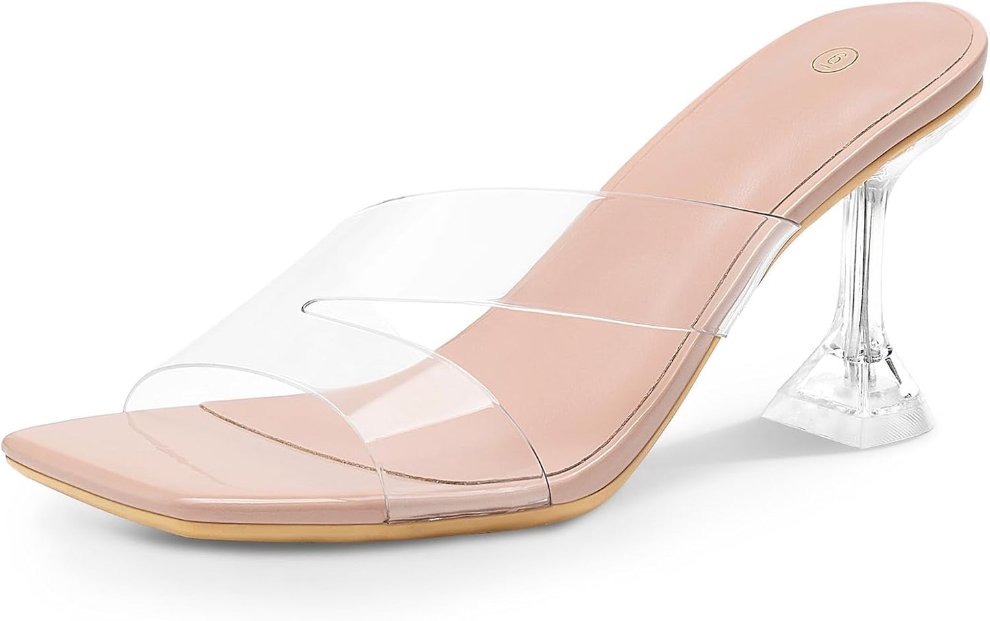Clear Heeled Sandals with Square Toe for Stylish Comfort