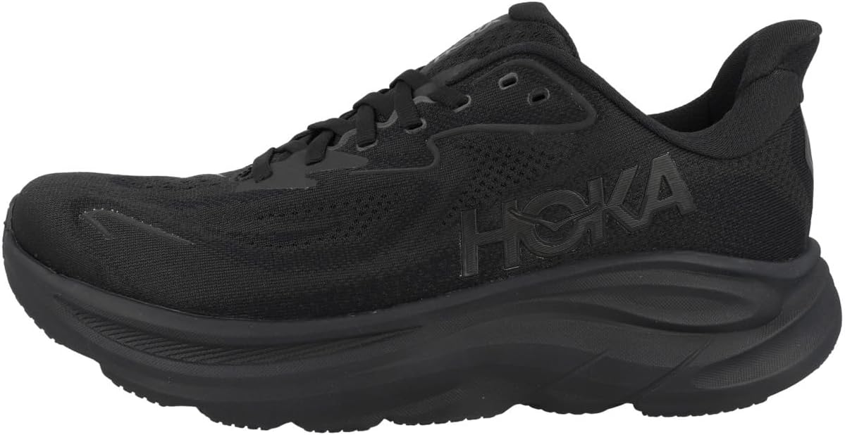 HOKA Mens Clifton 10 Running Shoes with Jacquard Knit Upper