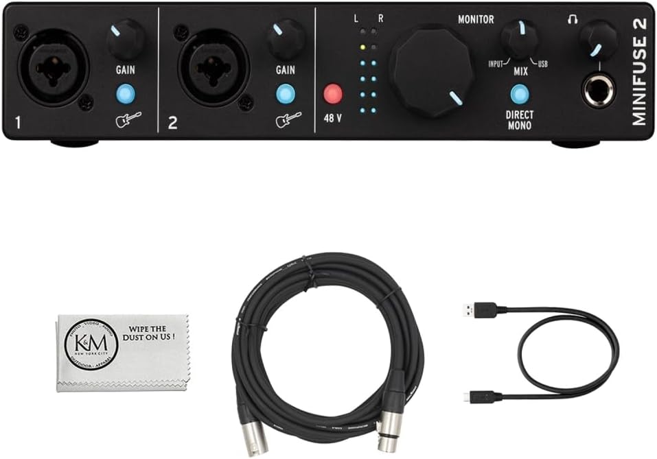 Arturia MiniFuse 2 Portable USB Type-C Audio/MIDI Interface Bundle