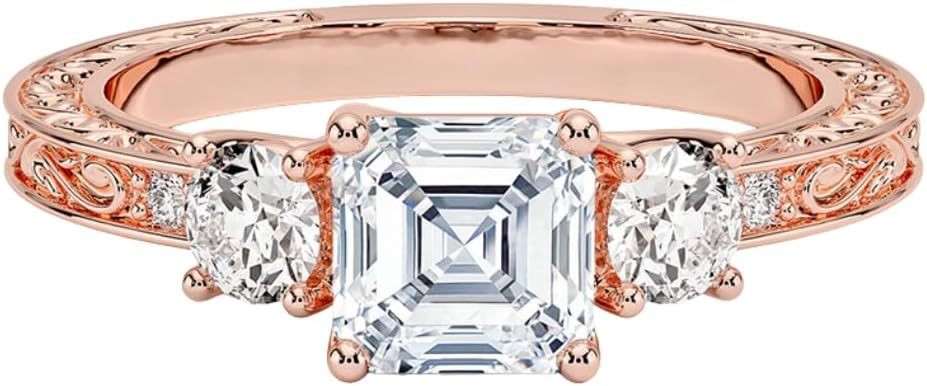 1-3 CT Moissanite Engagement Ring in Solid Gold & Silver