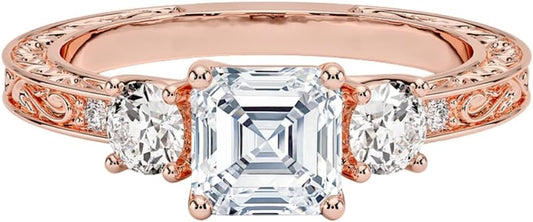 1-3 CT Moissanite Engagement Ring in Solid Gold & Silver
