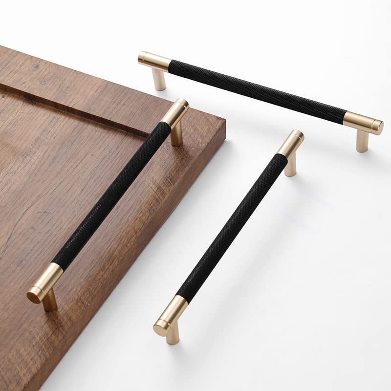 Westablize 24 Pack Gold and Black Knurled Bar Pulls