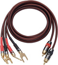 Audiophile Hi-Fi 14 Gauge OFC Speaker Cable with RCA to 2 Bananas