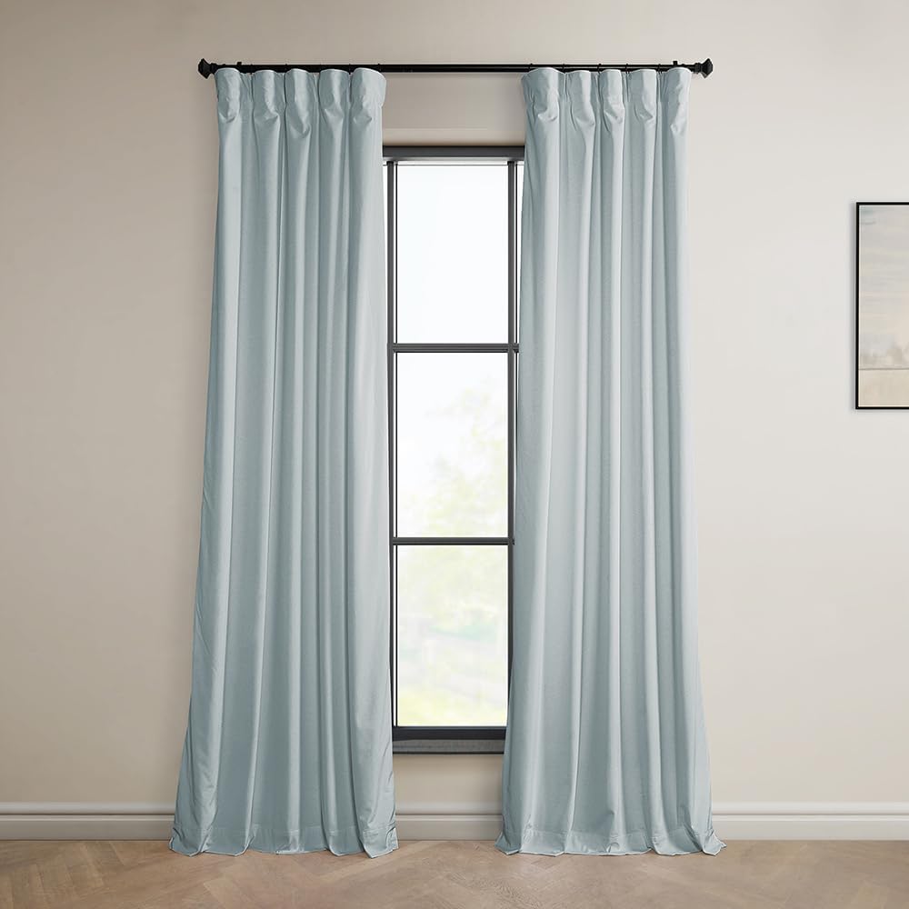 Heritage Plush Velvet Curtains 108 Inches Long for Room Darkening