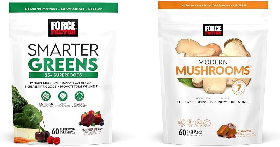 Force Factor Smarter Greens Superfood Chews with Probiotics