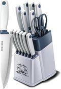 14 Pcs Kitchen Knife Block Set with Sharpener - Complete Prep Kit