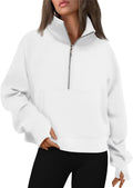 Womens Half Zip Cropped Pullover Sweatshirt - Cozy Fall Fit