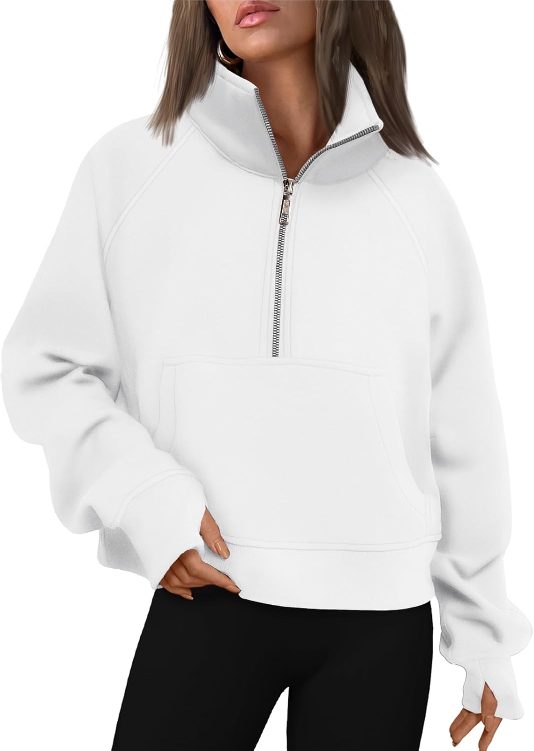 AUTOMET Womens Half Zip Cropped Pullover for Fall Fashion