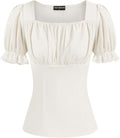 Scarlet Darkness Women Renaissance Square Neck Puff Sleeve Top