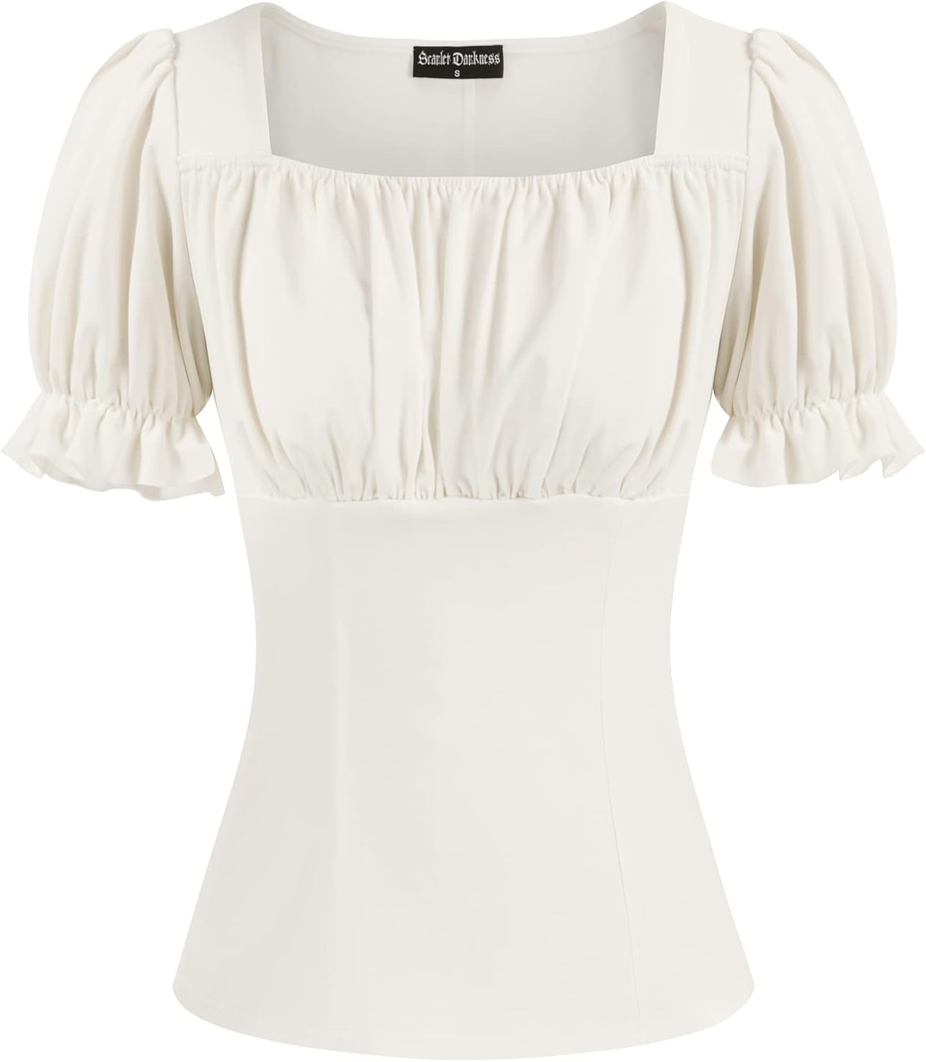 Scarlet Darkness Women's Puff Sleeve Square Neck Renaissance Top