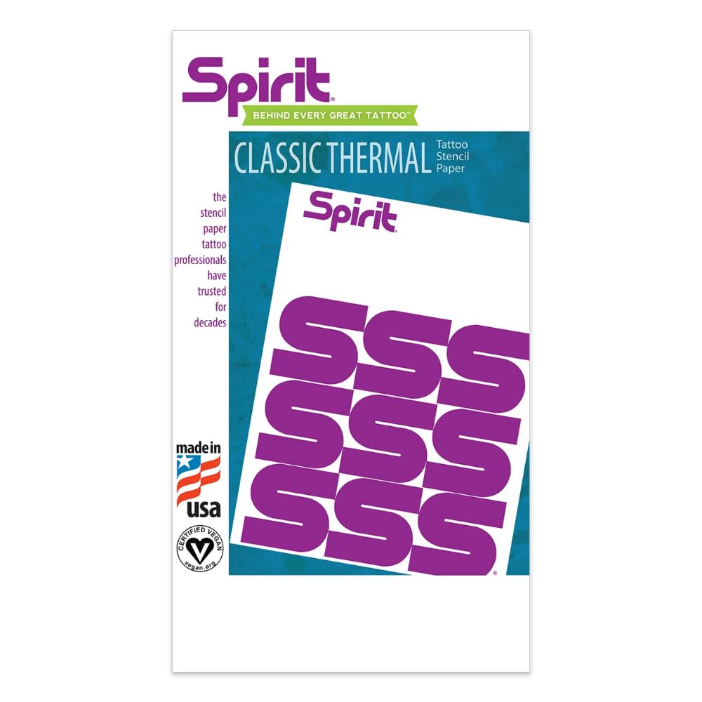 Spirit Tattoo Transfer Paper for Stencils - 100 Sheets, 8.5 in x 14 in