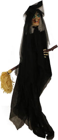 Haunted Hill Farm Witch on Broom Animatronic - Touch Activated Haunt