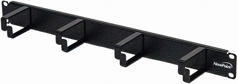 Navepoint 1U Horizontal Rack Mount Cable Management Panel 2-Pack