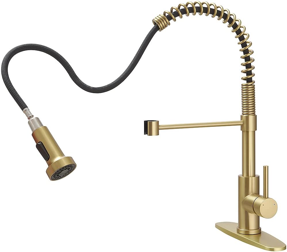 OWOFAN Kitchen Faucet with Pull Down Sprayer for Utility Sinks