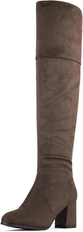 DREAM PAIRS Thigh High Block Heel Over The Knee Boots - Sleek Comfort