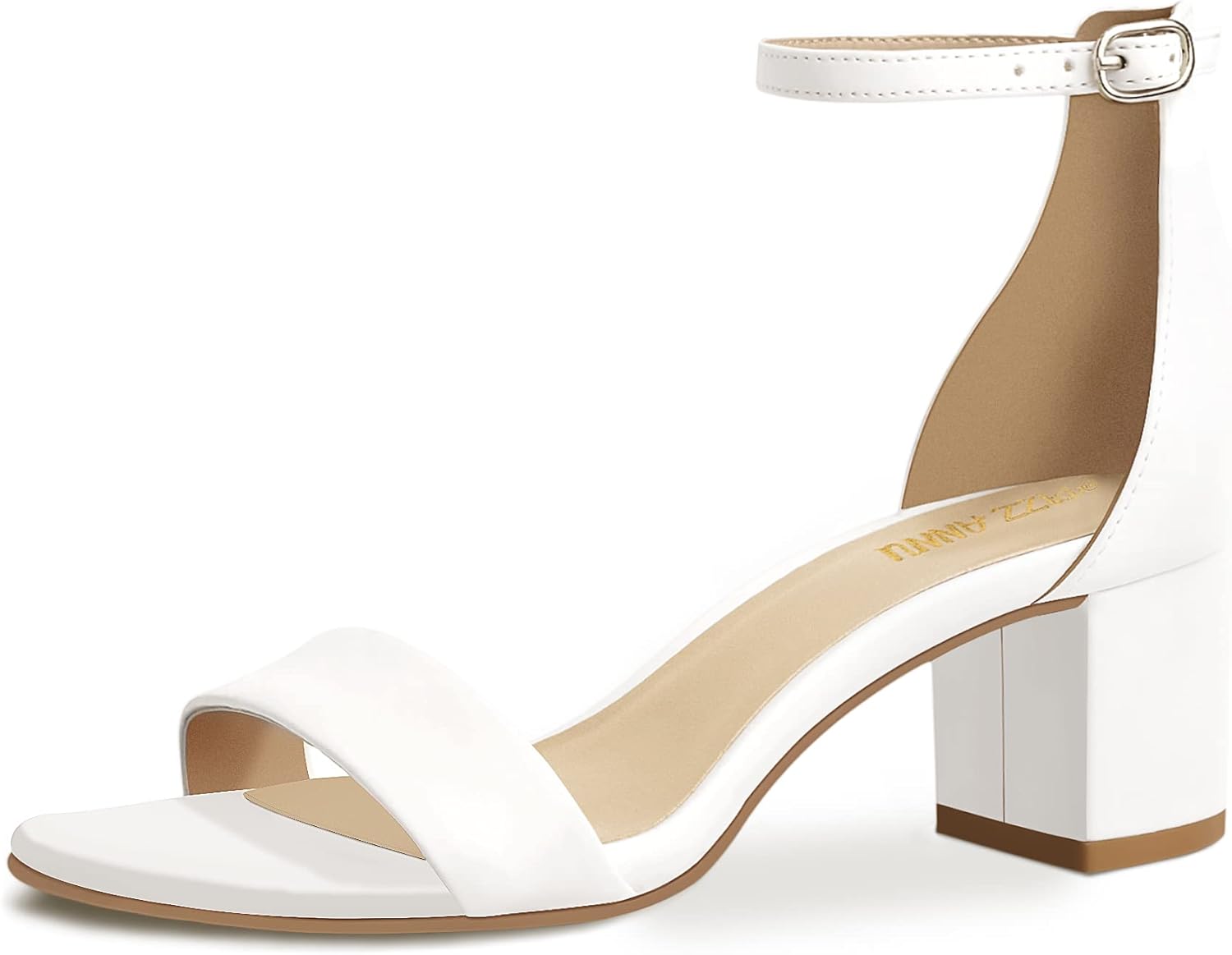 PIZZ ANNU Women's Low Block Chunky Heels Sandals for Comfort