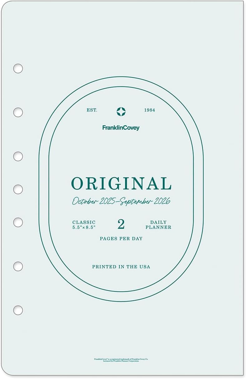 FranklinCovey Original Two Page Per Day Planner for 2025-2026