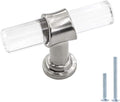 Peaha Acrylic Drawer Knobs 100 Pack - Clear Brushed Nickel Pulls