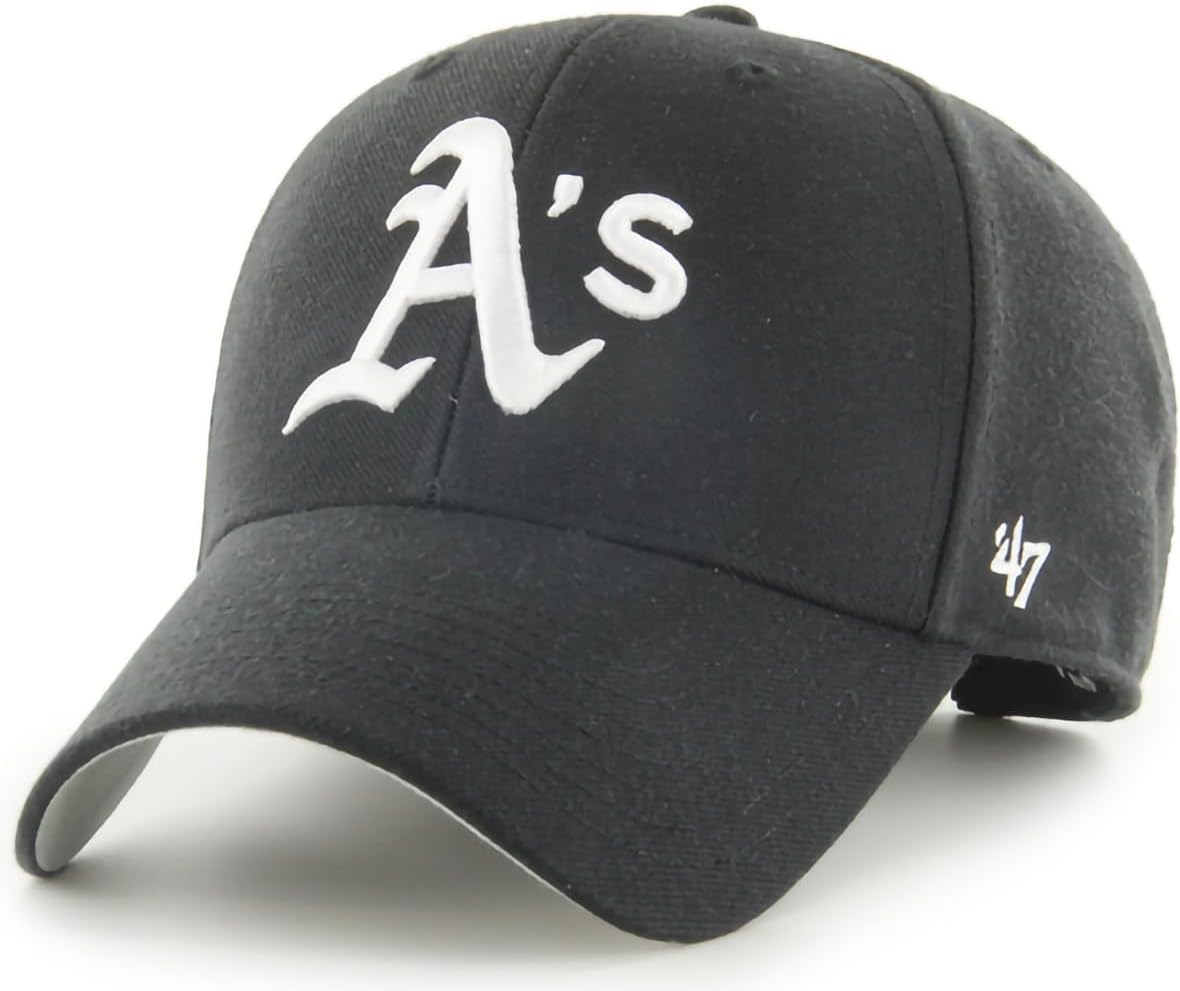 MLB Black White Primary Logo MVP Adjustable Baseball Cap Hat