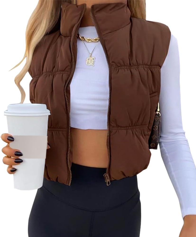 SySea Women's Crop Puffer Vest: Lightweight Warm Outerwear