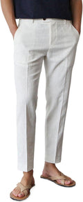Linen Pants Men Slim Fit Elastic Waistband - Lightweight Summer Style