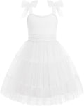 Girls Tulle Bow-Tie Straps Party Dress - Sweet A-line Summer Look