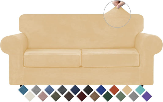 WEERRW Velvet Couch Covers for 2 Cushion Sofa - Luxury Plush
