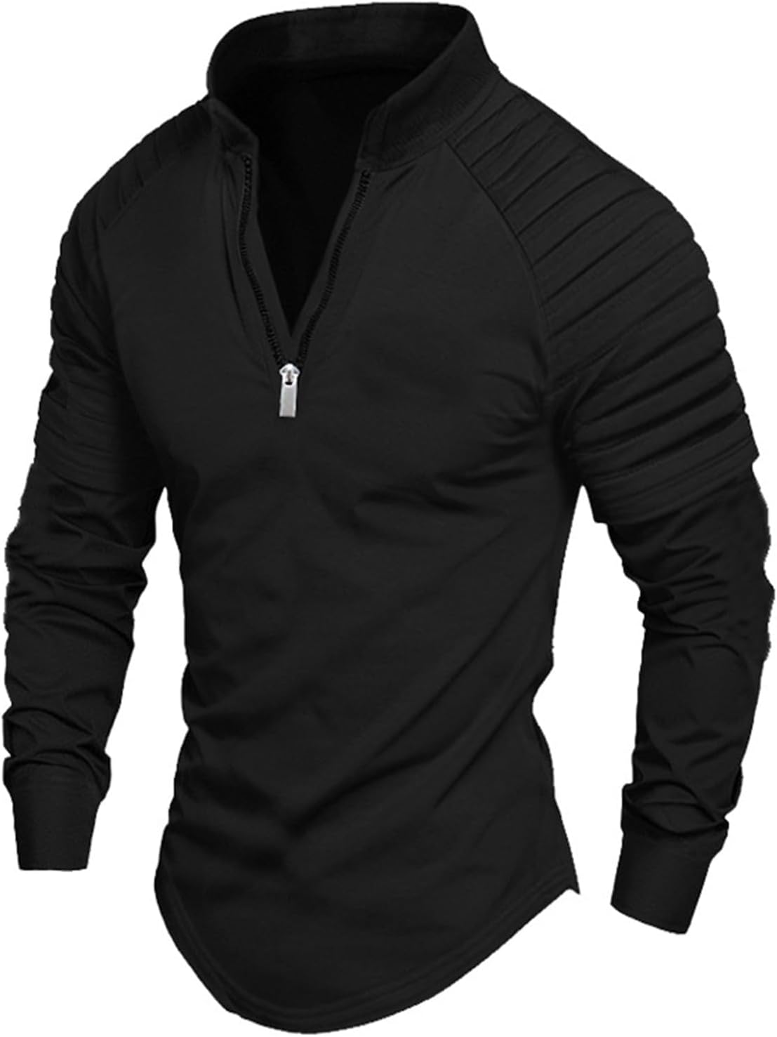 Kenhansion Men's Lightweight Quarter Zip Polo Sweater