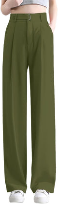 Women's Wide Leg Pants for Work - Business Casual Straight Trousers