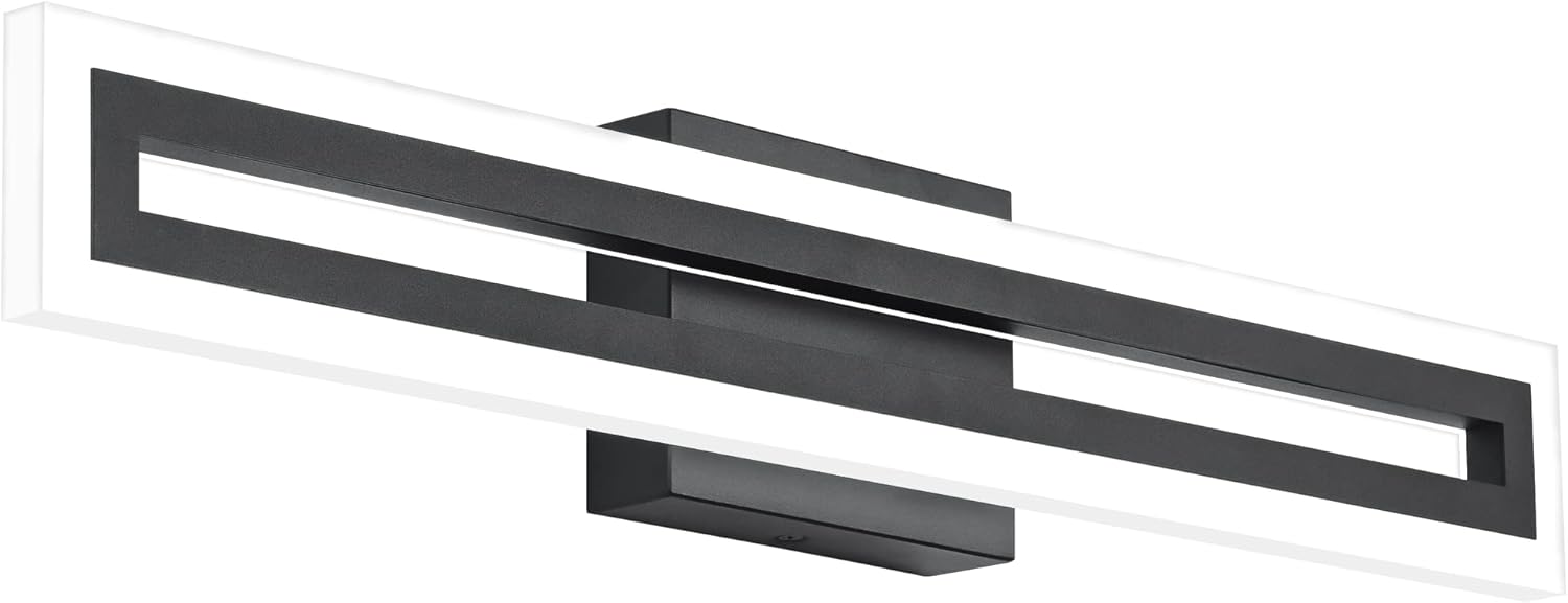 24 Inch Vanity Lights by SOLFART - Modern Black LED Fixture