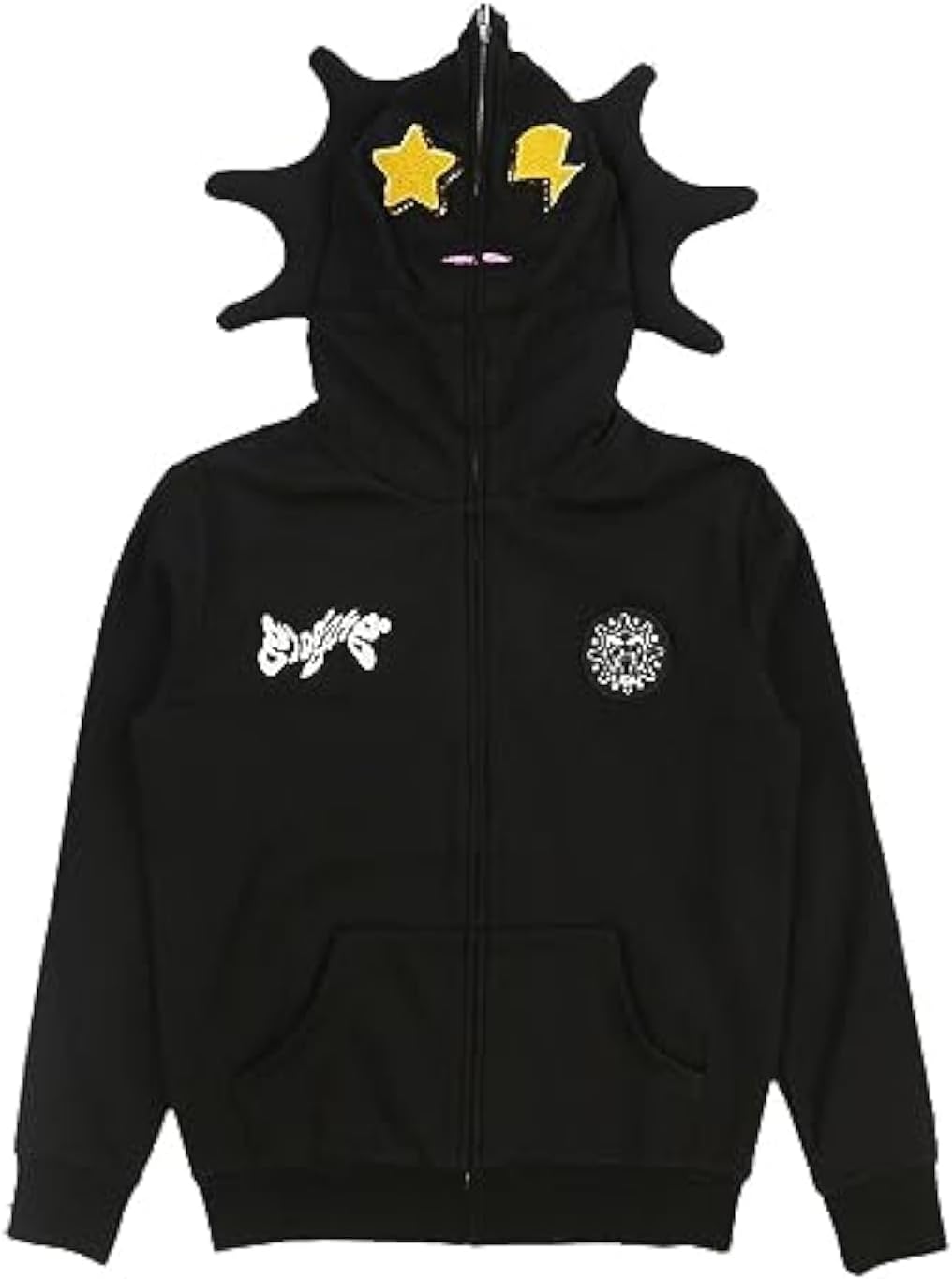 OATSBAS Fun Zip Hoodie - Retro Over Face Graphic Design
