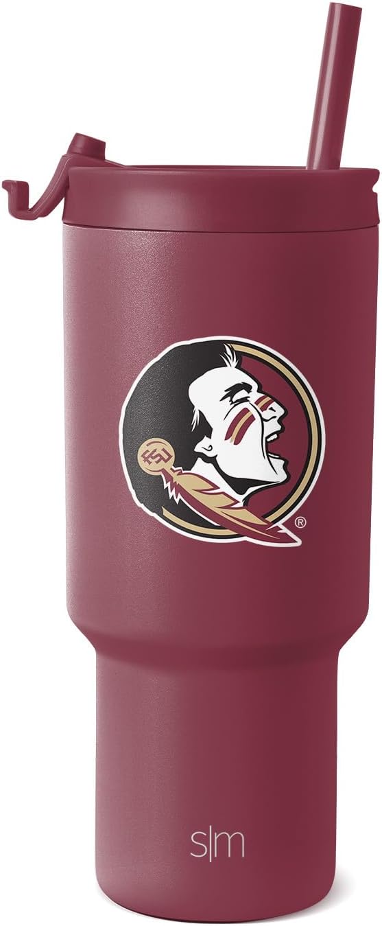 30oz Tumbler with Flip Lid and Straws - Perfect for Florida State Fans