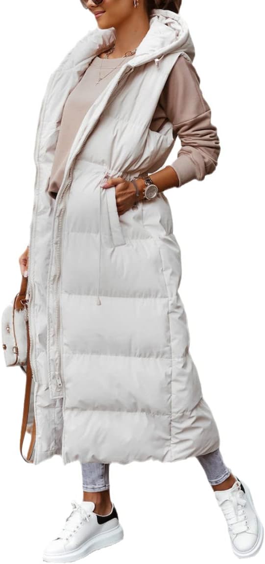 Shanfetl Women's Long Quilted Vest for Cozy Winter Style