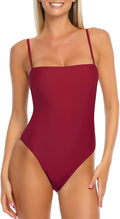 RELLECIGA Women's Bandeau One Piece Swimsuit - Retro High Cut Fit put