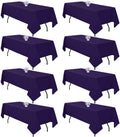 8 Pack Purple Tablecloth 60x126 in Rectangle for 8 ft Tables - Budget