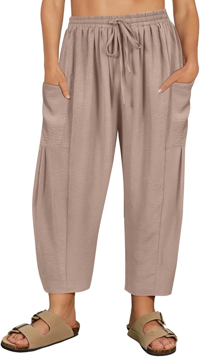 Plus Size Summer Palazzo Harem Pants for Women with Pockets