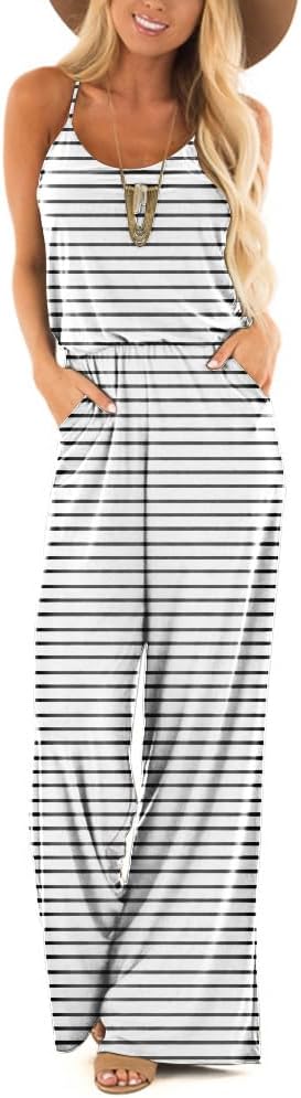 Lacozy Womens Casual Sleeveless Spaghetti Strap Jumpsuit