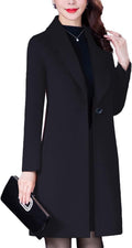 Bankeng Women Winter Wool Blend Camel Mid-Long Coat - Classic Warmth