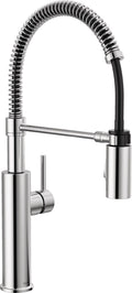 Chrome Single Hole Kitchen Faucet with Pull Down Sprayer - Delta
