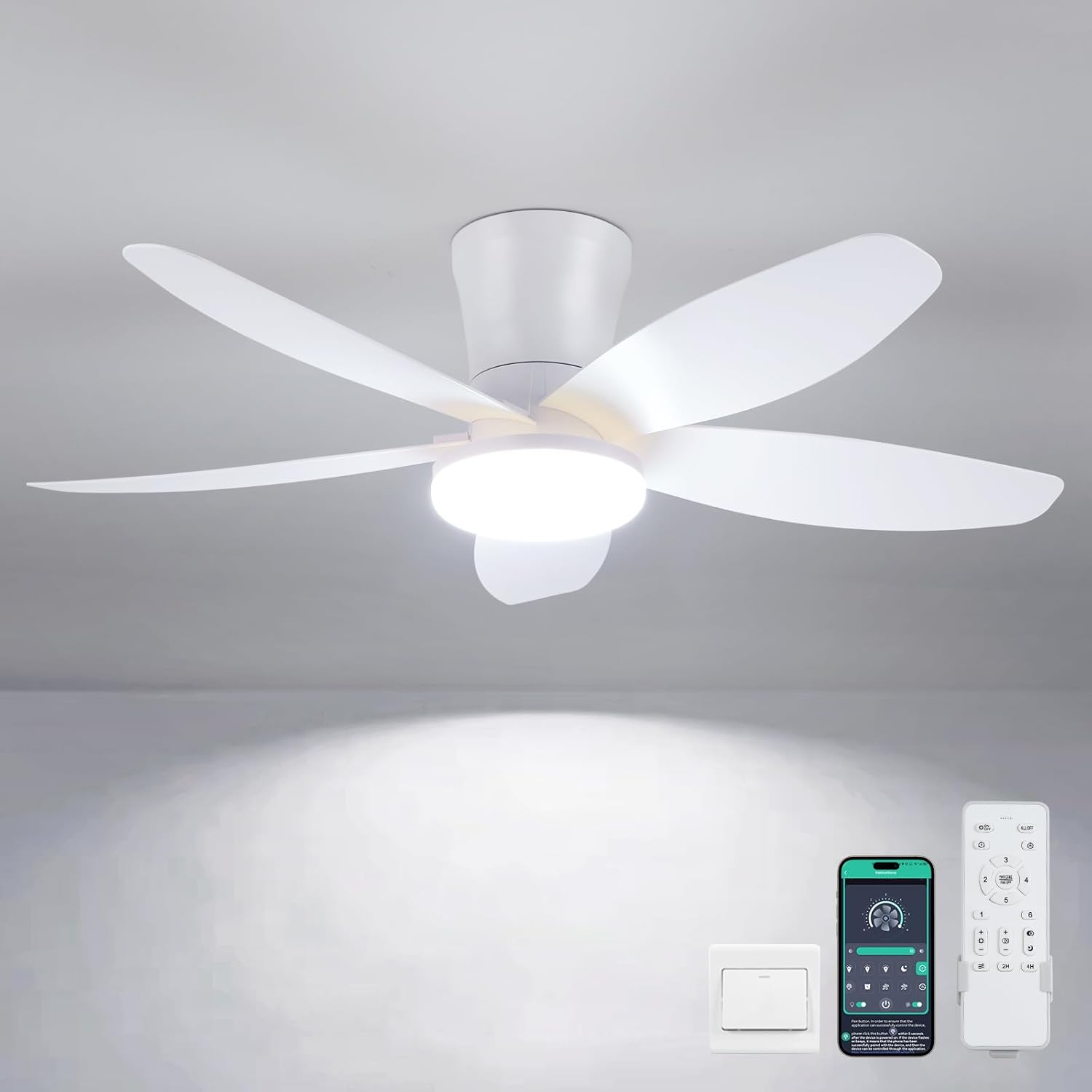 36 Low Profile Ceiling Fans with Lights and Remote Control