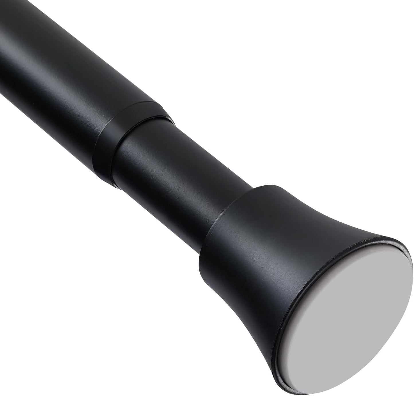 Adjustable Tension Shower Rod - No Drill, Non Slip - Matte Black