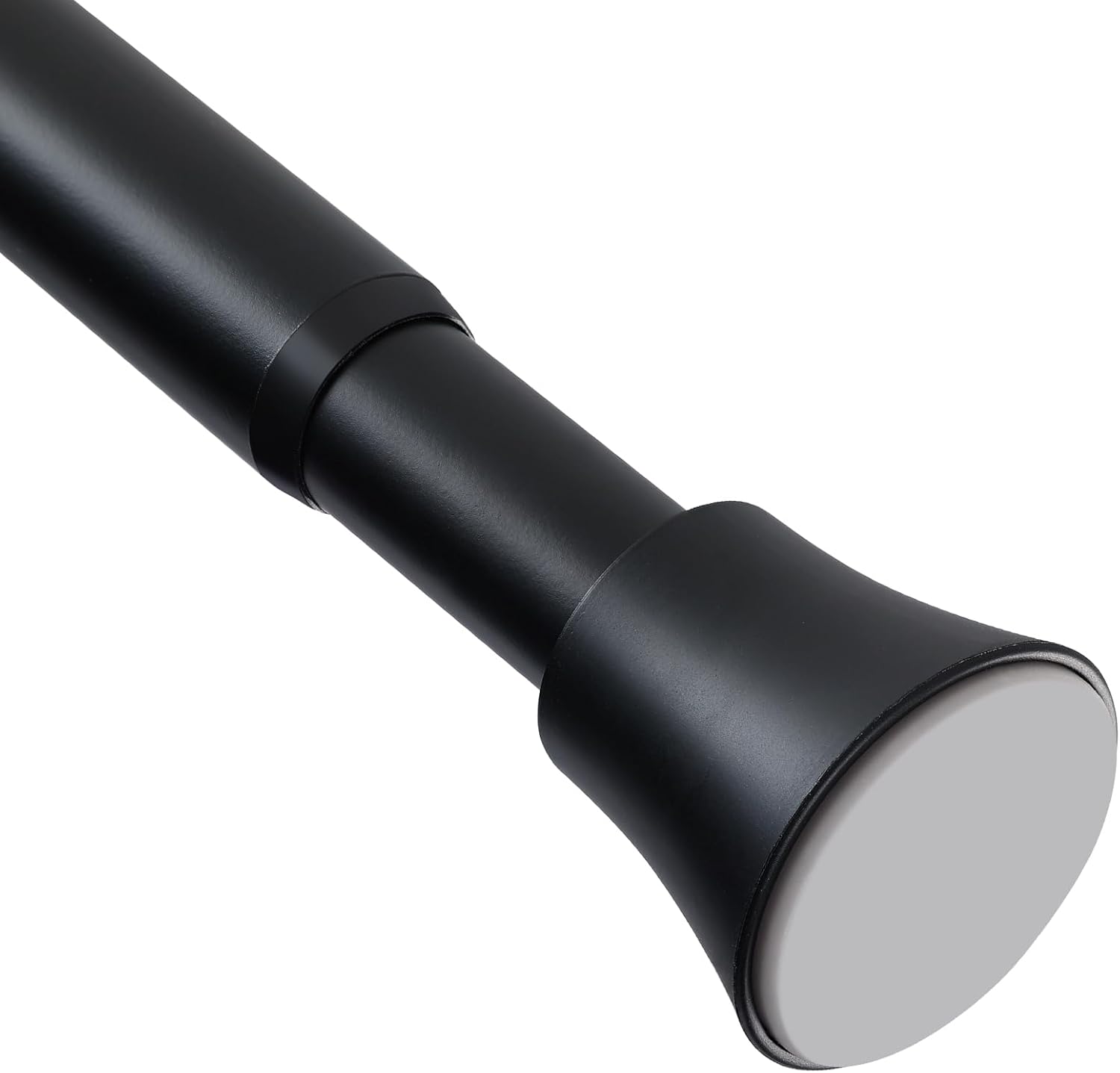 Adjustable Tension Shower Rod - No Drill, Non Slip - Matte Black