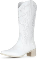 Pointy Toe Women's Mid Calf Cowboy Boots - Classic Western Style