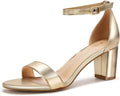 PARTY Women's Chunky Heels Open Toe Ankle Strap 3 in Heeled