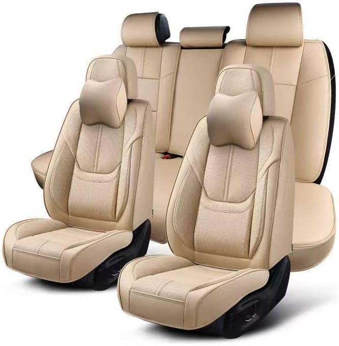 Universal Fit Auto Car Seat Covers Full Set Waterproof Leather