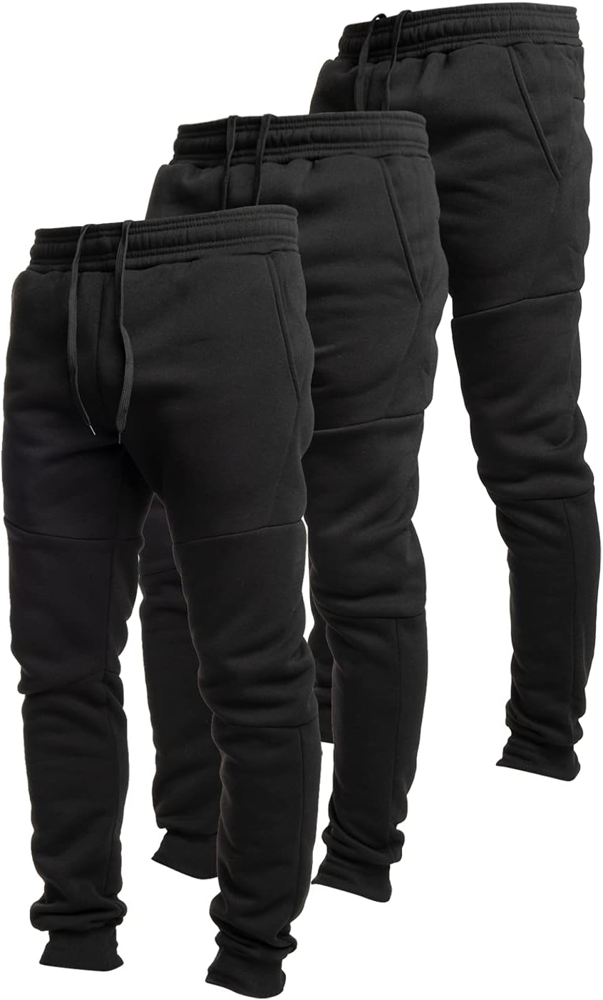 Ultra Performance Joggers for Men with Zipper Pockets - 3 Pack