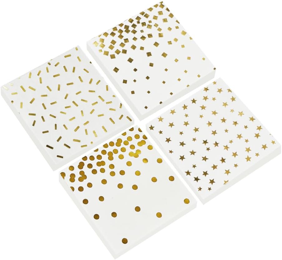 Ottin 120 Gold Foil Cocktail Napkins - Elegant & Disposable
